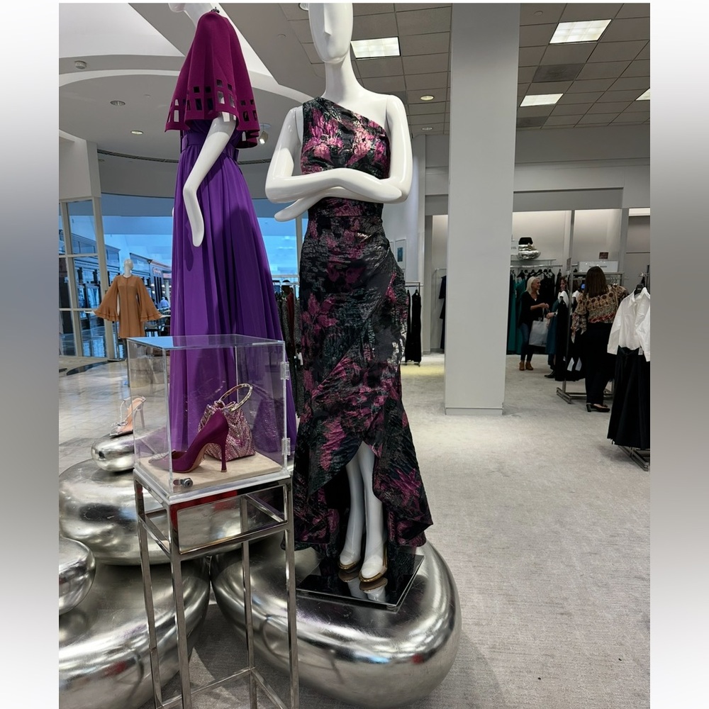 Rickie Freeman for Teri Jon Floral One-Shoulder Evening Dress - Picture 13 of 16